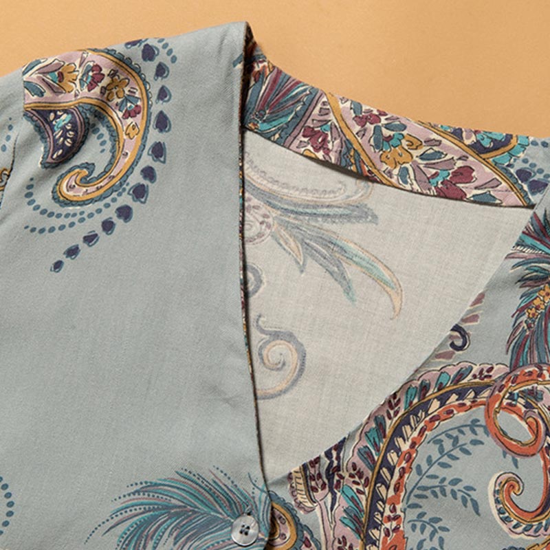 Atmungsaktives Loungewear-Set mit blauen Federn