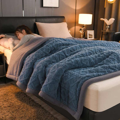 Luxuriöse, dicke, warme Fleece-Überwurfdecke