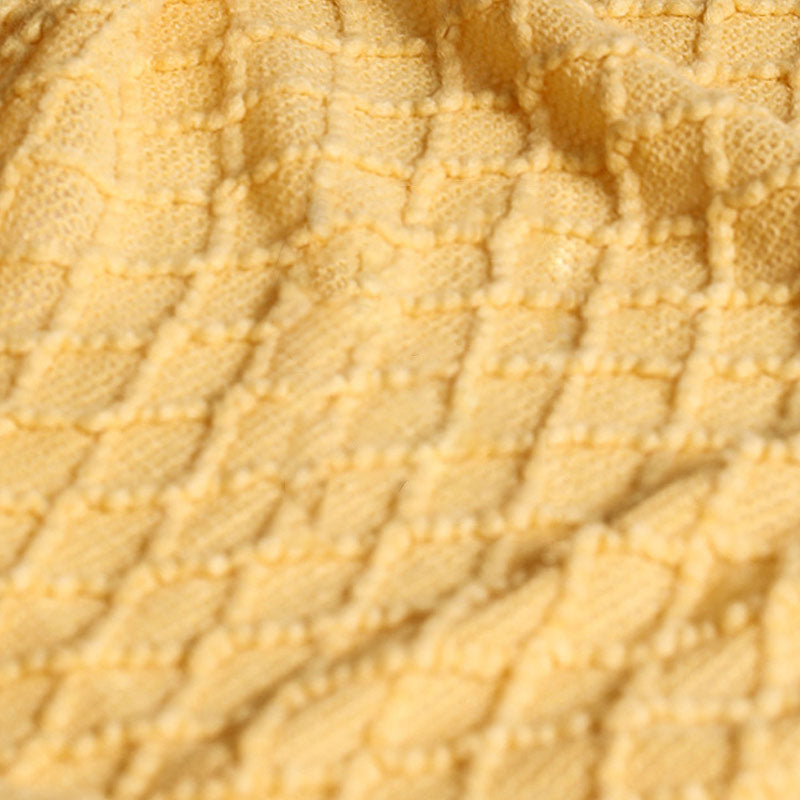 Ownkoti – Gestrickte Decke mit Prismamuster und Quasten