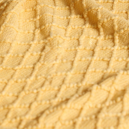 Ownkoti – Gestrickte Decke mit Prismamuster und Quasten
