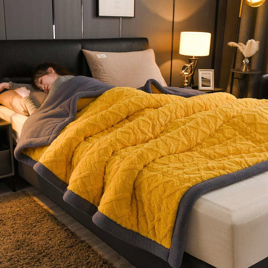 Luxuriöse, dicke, warme Fleece-Überwurfdecke