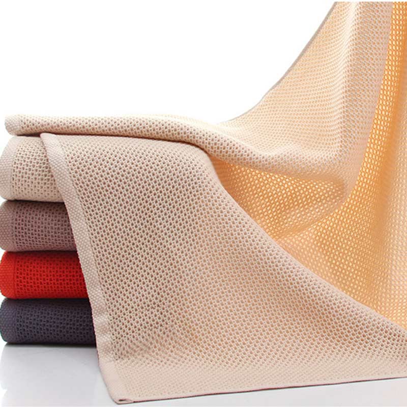 Ownkoti Einfaches Baumwollhandtuch, quadratisches Handtuchset mit Wabenmuster (3er-Pack)