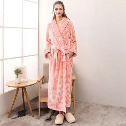 Ownkoti Puffy Fleece Pyjama Langer Bademantel