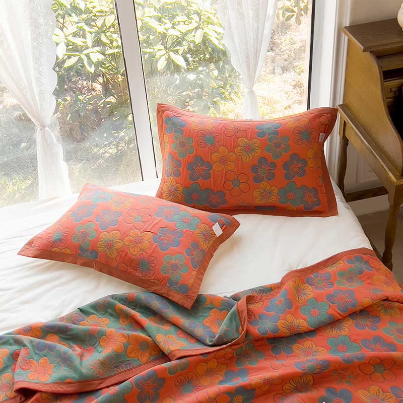 Wendesteppdecke „Splendid Flower“ aus Jacquard-Baumwolle