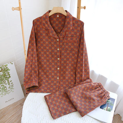 Jacquard Daisy Loungewear-Set aus reiner Baumwolle