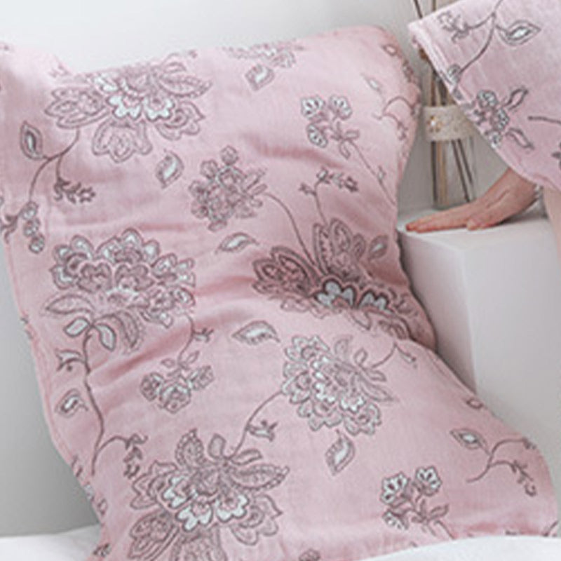 Doppelseitiges Kissenhandtuch aus Baumwolle mit Boho-Blumenmotiv (2 Stück)