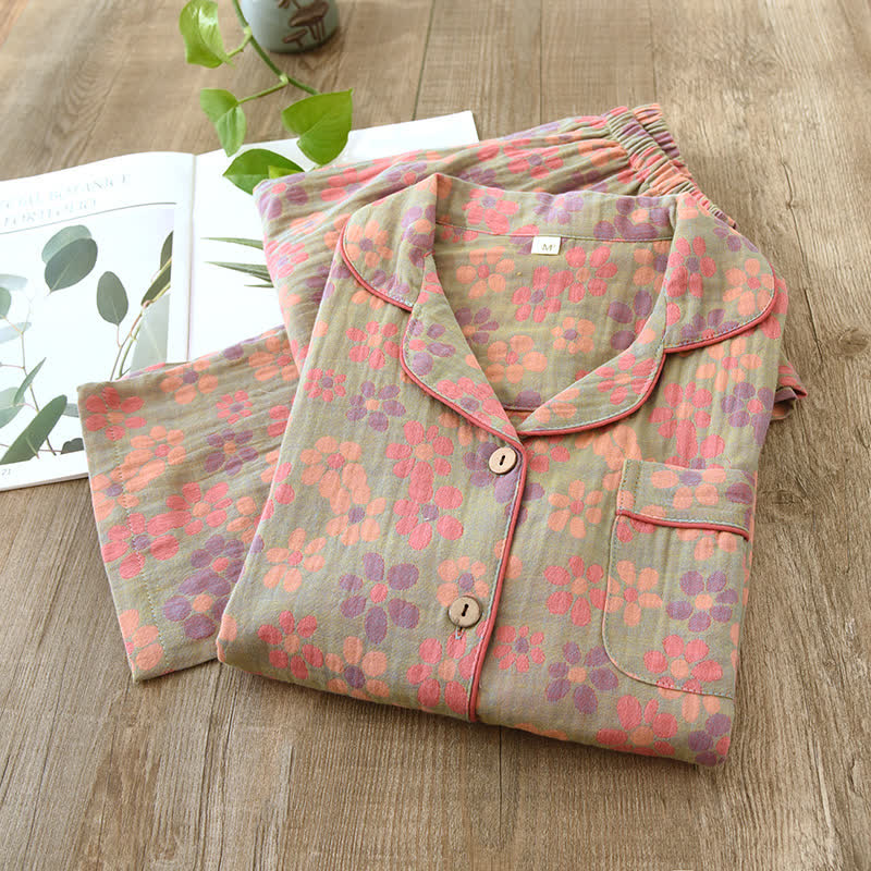 Pyjama-Set mit langen Ärmeln aus Baumwollgaze - image 13