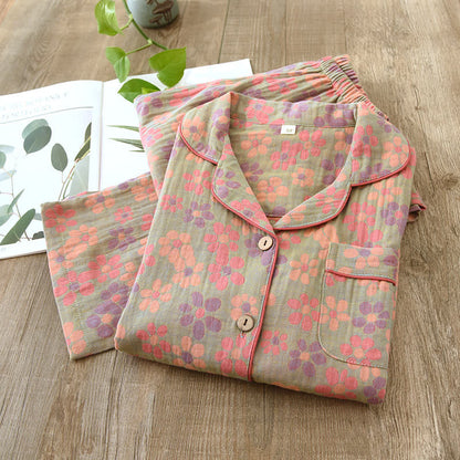 Pyjama-Set mit langen Ärmeln aus Baumwollgaze - image 13