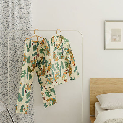 Süßes Tiger-Pflanzen-Loungewear-Set