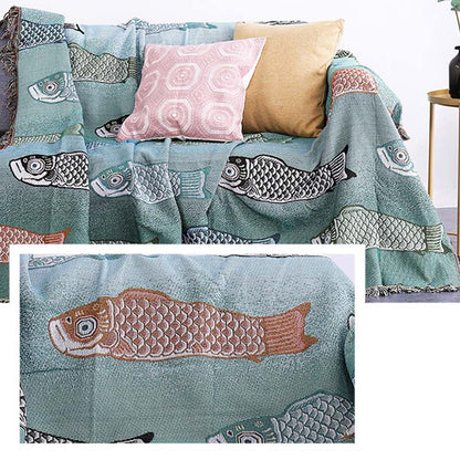 Wendedecke mit Quasten und Koi-Print