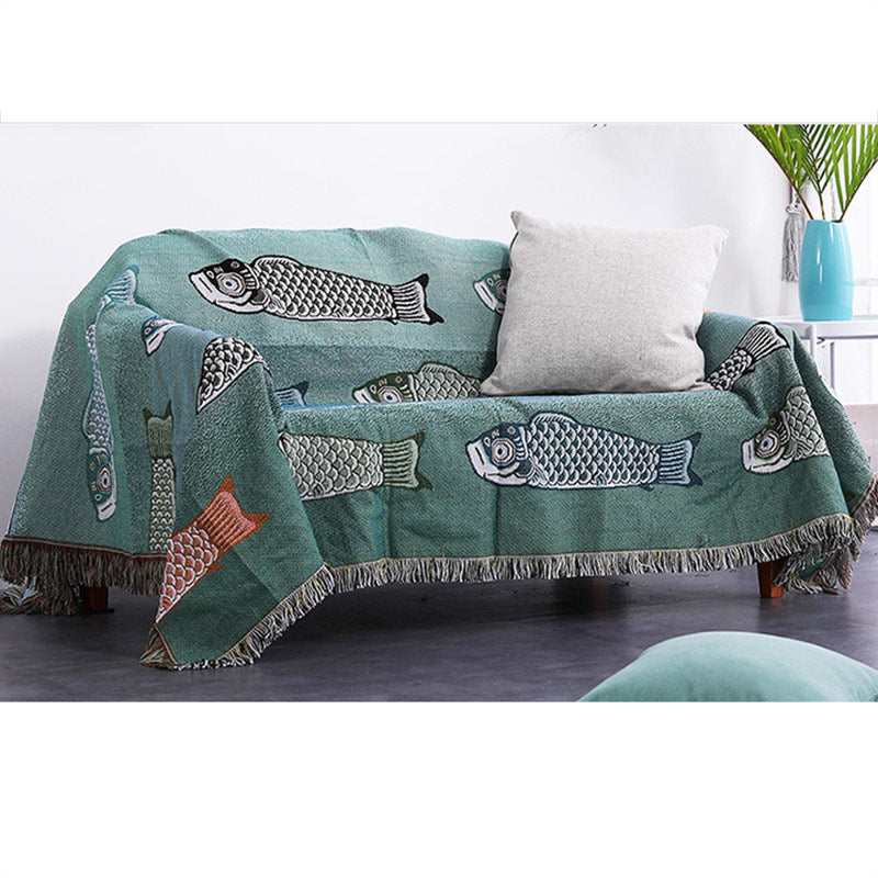 Wendedecke mit Quasten und Koi-Print