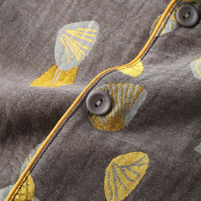 Luxuriöses Pyjama-Set aus Muschelbaumwolle mit Revers