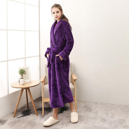 Ownkoti Puffy Fleece Pyjama Langer Bademantel