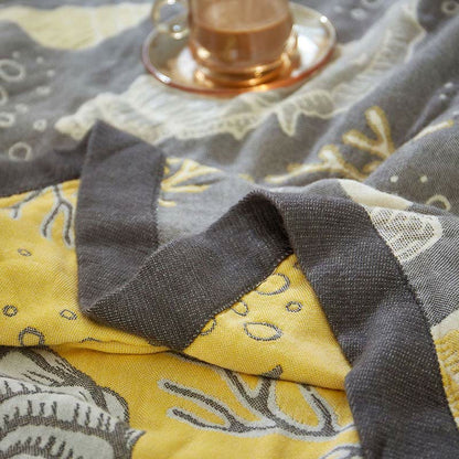 Atmungsaktive Wendedecke mit Korallen-Meerespflanzen