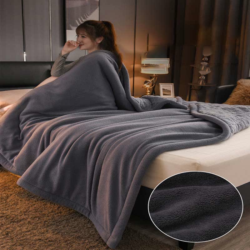 Luxuriöse, dicke, warme Fleece-Überwurfdecke