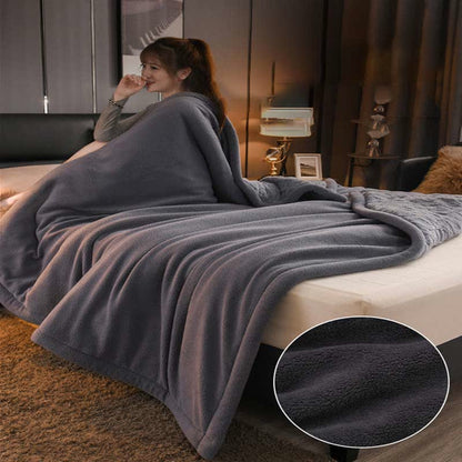 Luxuriöse, dicke, warme Fleece-Überwurfdecke