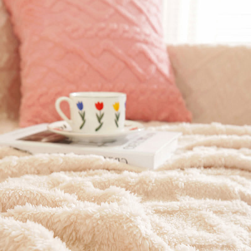 Weicher, warmer Sofaschoner mit Argyle-Muster