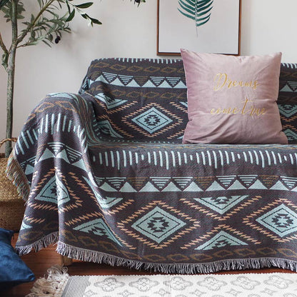 Bohemian Strick-Loungedecke mit Quaste