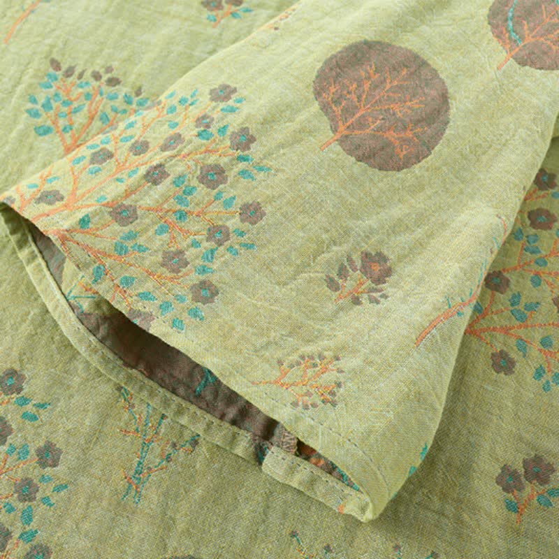 Loungewear-Set aus Jacquard-Baumwolle mit Blattbaum-Print - image 11