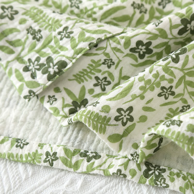 Loungewear-Set aus Baumwolle im pastoralen Stil mit Blumenmuster