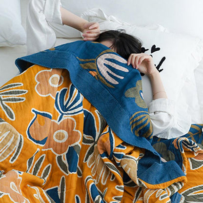 Ownkoti Doppelseitige Steppdecke mit böhmischem Blumendruck