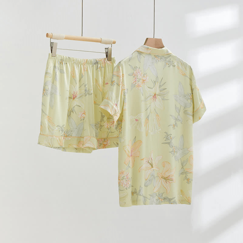 Atmungsaktive Loungewear mit V-Ausschnitt von Lily Flower