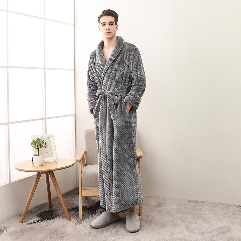 Ownkoti Puffy Fleece Pyjama Langer Bademantel