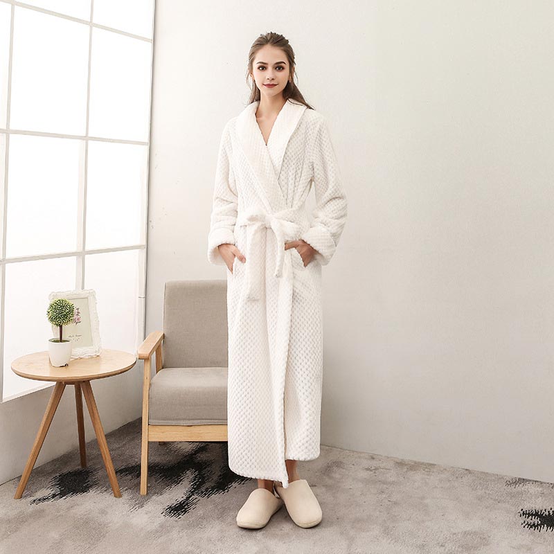 Ownkoti Puffy Fleece Pyjama Langer Bademantel