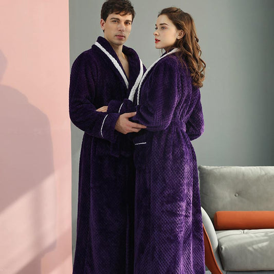 Dicker Fleece-Pyjama, bequemer Bademantel