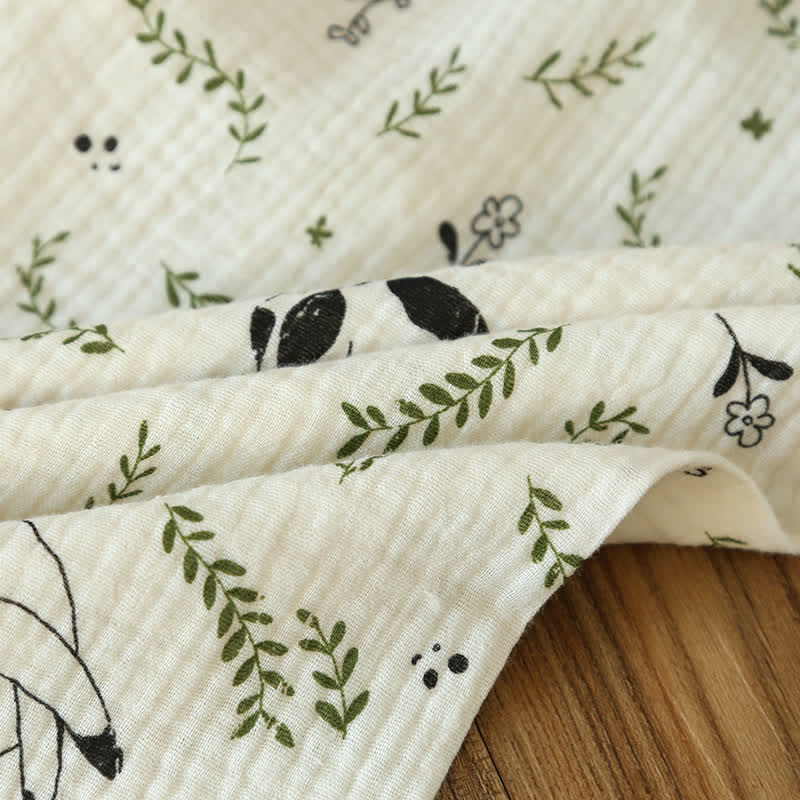 Süßes Pyjama-Set aus Baumwolle mit Katze und Blatt