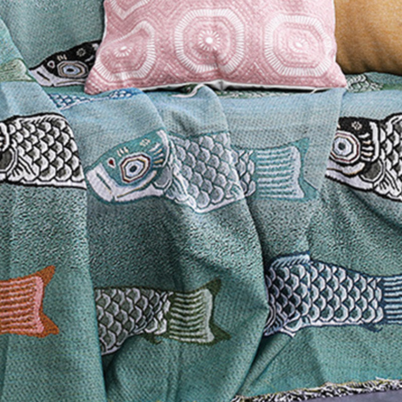 Wendedecke mit Quasten und Koi-Print