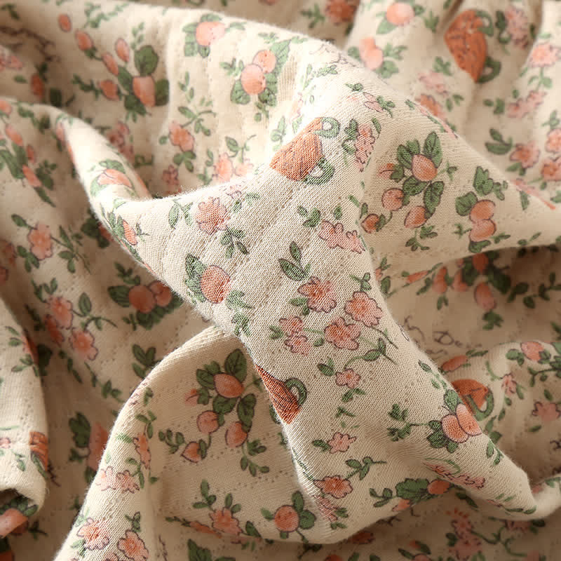 Loungewear-Set aus Baumwolle im Vintage-Rosengarten-Stil