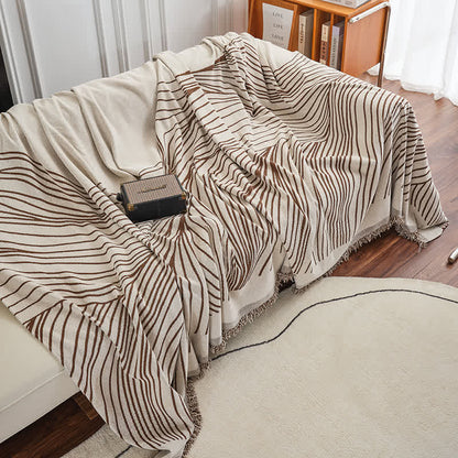 Ownkoti Chenille-Sofaschoner mit abstrakten Streifen