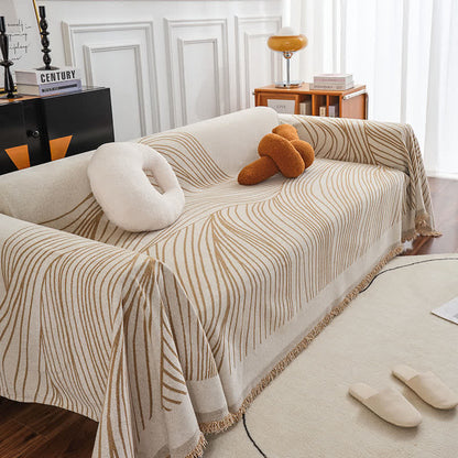 Ownkoti Chenille-Sofaschoner mit abstrakten Streifen