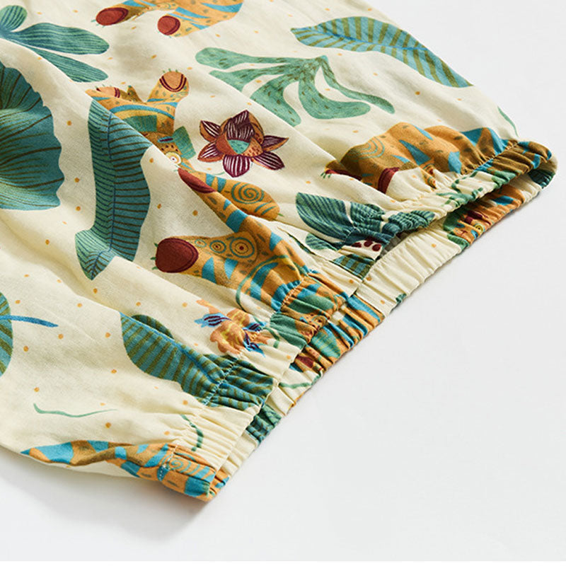 Süßes Tiger-Pflanzen-Loungewear-Set