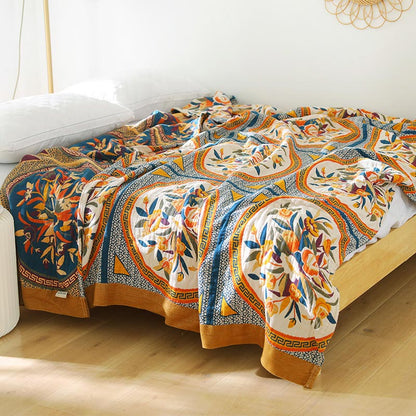 Ownkoti – Bequeme doppelseitige Steppdecke aus Baumwolle mit Blumenmuster