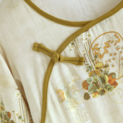 Retro-Pyjama-Set aus Bambusfaser mit Blumenmuster