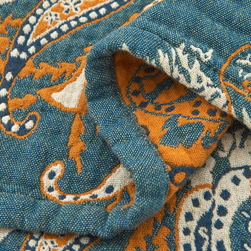 Kissenhandtuch mit Blumenmuster in Dunkelcyan (2 Stück)