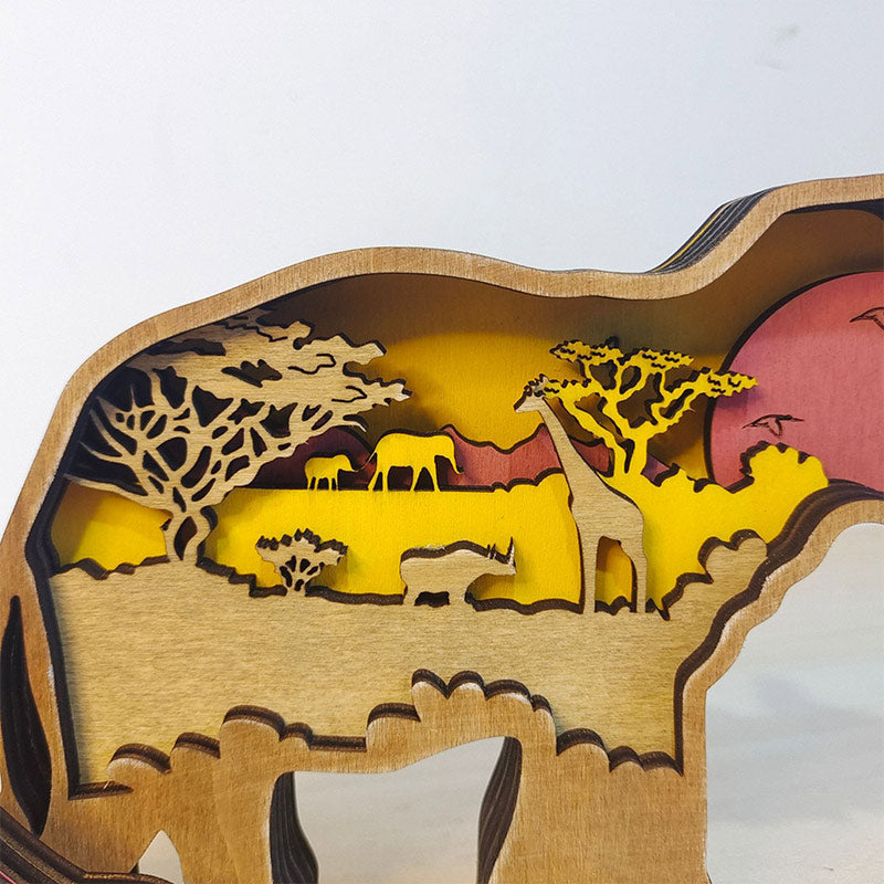 Ownkoti Kreative Waldtier-Dekoration – Elefantenfamilie