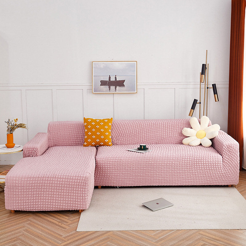 Ownkoti Pure Color Seersucker Dehnbarer Sofabezug