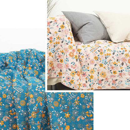 Ownkoti Decke mit Gartenblumen-Quasten, Sofabezug