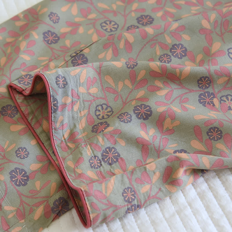 Loungewear-Set aus Baumwolle und Seide mit Blumenmuster - image 9