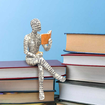 Statue einer lesenden Denkerin, Bücherregal-Dekoration