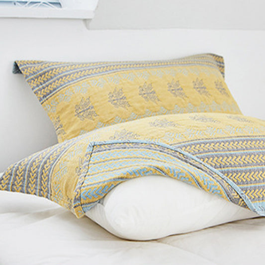 Ownkoti Gelbes Bett-Dekokissen-Handtuch aus Baumwolle (2 Stück) - Als Bild - 52 cm x 75 cm - image 1