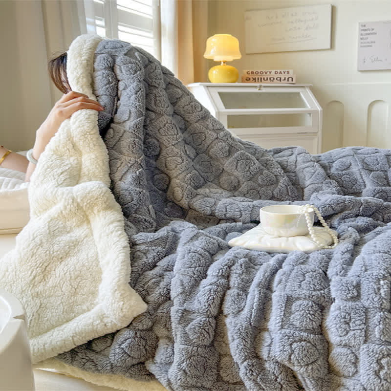 Warme Sherpa-Fleecedecke mit Liebesdruck