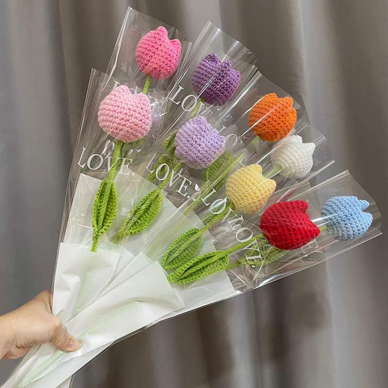 Gestrickte handgemachte Häkeltulpe