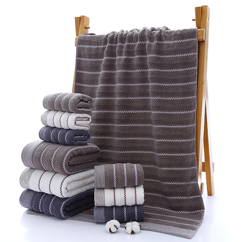 Ownkoti Gestreiftes Badetuch-Badetuch-Set