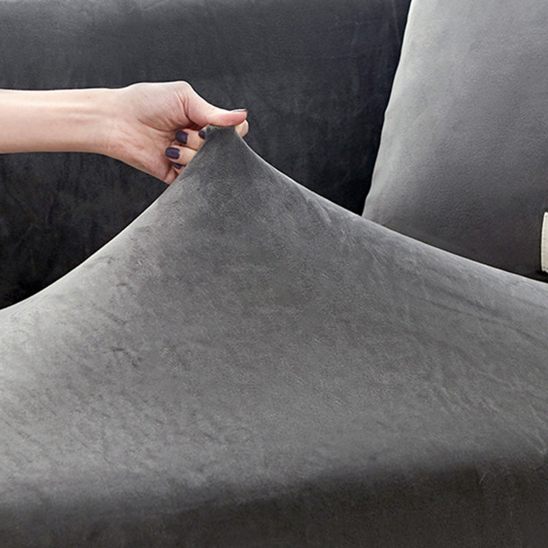 Ownkoti Wildleder-Sofabezug in reiner Farbe, elastisch