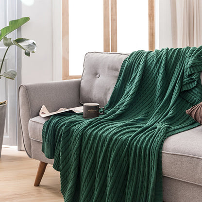 Ownkoti Einfarbige Sofa-Strickdecke aus Baumwolle - image 2