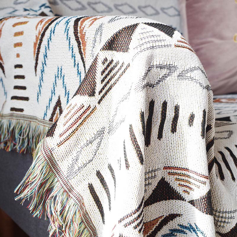 Bohemian Strick-Loungedecke mit Quaste